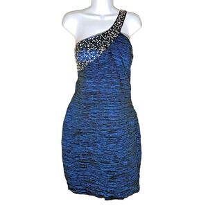 Daisy Blue‎ Sequin One Shoulder Party Dress Cocktail Mini Ruched XXL